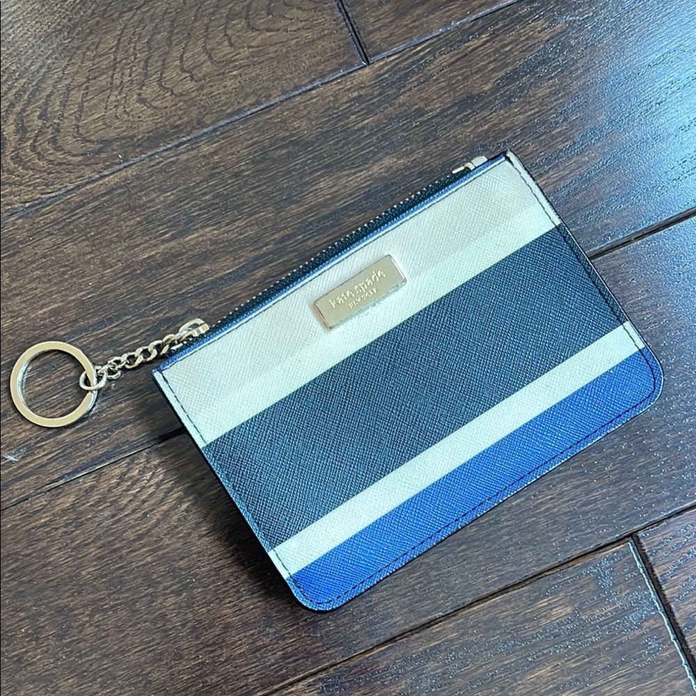 Kate Spade Striped Wallet with Chain and Pockets